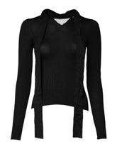 Dolce & Gabbana Black Cashmere Ascot Collar Long Sleeve Top -   -  Dolce & Gabbana.